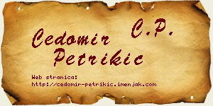 Čedomir Petrikić vizit kartica